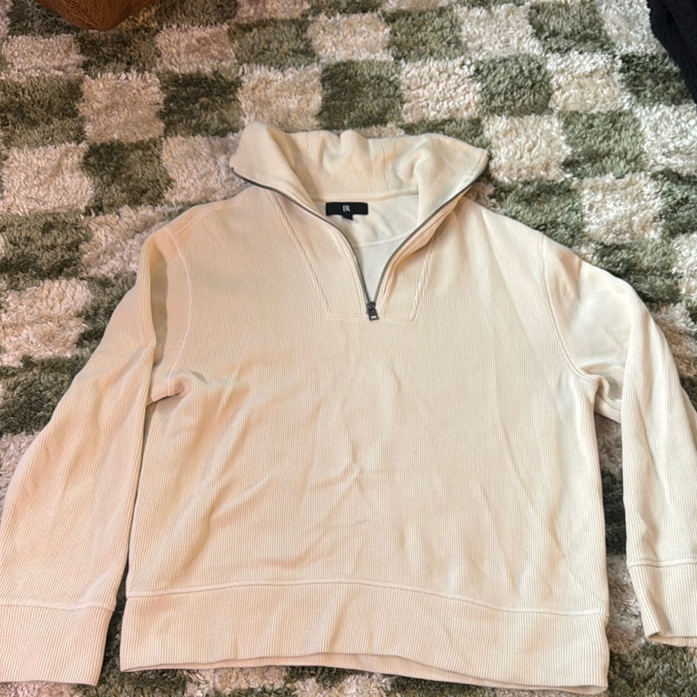 Banana Republic Cream Zip Up Sweater